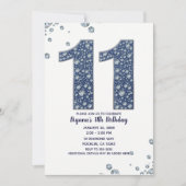 Denim & Diamonds Bling Sparkle 11e 11 Verjaardag Kaart (Voorkant)
