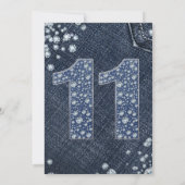 Denim & Diamonds Bling Sparkle 11e 11 Verjaardag Kaart (Achterkant)
