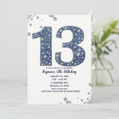 Denim & Diamonds Bling Sparkle 13th 13 Birthday Kaart (Staand voorkant)