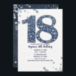 Denim & Diamonds Bling Sparkle 18th 18 Birthday Kaart<br><div class="desc">aangepaste uitnodiging</div>