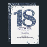 Denim & Diamonds Bling Sparkle 18th 18 Birthday Kaart<br><div class="desc">aangepaste uitnodiging</div>