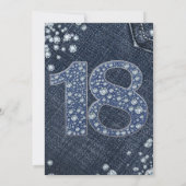 Denim & Diamonds Bling Sparkle 18TH 18 Verjaardag Kaart (Achterkant)
