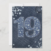 Denim & Diamonds Bling Sparkle 19de 19 Verjaardag Kaart (Achterkant)