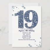 Denim & Diamonds Bling Sparkle 19th 19th Birthday Kaart (Voorkant)