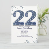 Denim & Diamonds Bling Sparkle 22 22ste verjaardag Kaart (Staand voorkant)