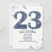 Denim & Diamonds Bling Sparkle 23 23rd Birthday Kaart (Voorkant)