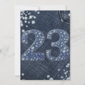 Denim & Diamonds Bling Sparkle 23 23rd Birthday Kaart (Achterkant)