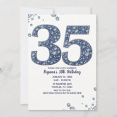 Denim & Diamonds Bling Sparkle 35e 35 Verjaardag Kaart (Voorkant)