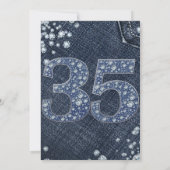 Denim & Diamonds Bling Sparkle 35e 35 Verjaardag Kaart (Achterkant)