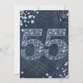 Denim & Diamonds Bling Sparkle 55TH 55 Verjaardag Kaart (Achterkant)