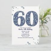 Denim & Diamonds Bling Sparkle 60TH 60 Birthday Kaart (Staand voorkant)