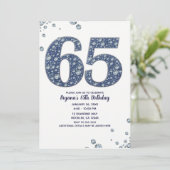 Denim & Diamonds Bling Sparkle 65TH 65 Verjaardag Kaart (Staand voorkant)