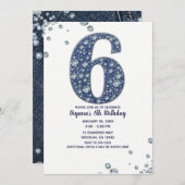 Denim & Diamonds Bling Sparkle 6th 6th Birthday Kaart (Voorkant / Achterkant)