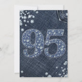 Denim & Diamonds Bling Sparkle 95TH 95 Birthday Kaart (Achterkant)