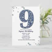 Denim & Diamonds Bling Sparkle 9de 9 Verjaardag Kaart (Staand voorkant)