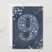 Denim & Diamonds Bling Sparkle 9de 9 Verjaardag Kaart (Achterkant)