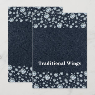 Denim & Diamonds Bling Sparkle TABLE FOOD TENT Kaart