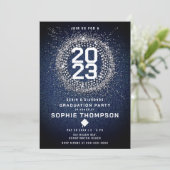 Denim Diamonds Bling Starburst Gradust Party Kaart (Staand voorkant)