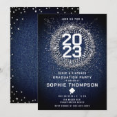 Denim Diamonds Bling Starburst Gradust Party Kaart (Voorkant / Achterkant)