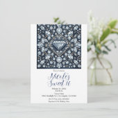 Denim & Diamonds Bling Sweet 16 Verjaardagsfeest Kaart (Staand voorkant)