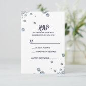 Denim & Diamonds Blue Jeans Bling Glam RSVP Kaartje (Staand voorkant)