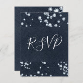 Denim & Diamonds Blue Jeans Bling Glam RSVP Uitnodiging Briefkaart (Voorkant / Achterkant)