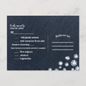 Denim & Diamonds Blue Jeans Bling Glam RSVP Uitnodiging Briefkaart (Achterkant)