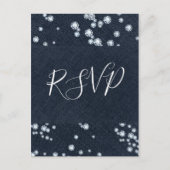 Denim & Diamonds Blue Jeans Bling Glam RSVP Uitnodiging Briefkaart (Voorkant)