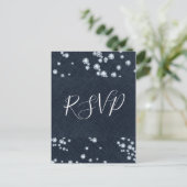 Denim & Diamonds Blue Jeans Bling Glam RSVP Uitnodiging Briefkaart (Staand voorkant)
