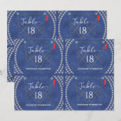 Denim & Diamonds Blue Jeans Bling Party Place Card Feestdagenkaart (Voorkant / Achterkant)