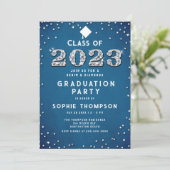 Denim Diamonds Blue Pastel 2023 Graduation Party Kaart (Staand voorkant)