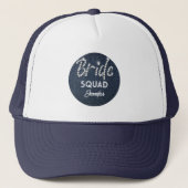 Denim Diamonds Bride Squad Navy Bachelorette Trucker Pet (Voorkant)