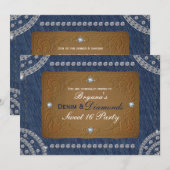 Denim & Diamonds Broek Label Feest Uitnodigingen (Voorkant / Achterkant)