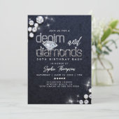 Denim Diamonds Classy Bling 30ste verjaardagsfeest Kaart (Staand voorkant)