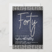 Denim Diamonds Classy Bling 40e verjaardagsfeestje Kaart (Voorkant)