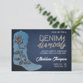 Denim Diamonds Cowgirl Boot Bachelorette Routebesc Kaart (Staand voorkant)