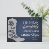 Denim Diamonds Cowgirl Boot Bachelorette Routebesc Kaart (Staand voorkant)