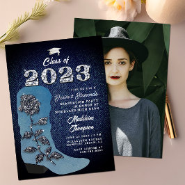 Denim Diamonds Cowgirl Boot Photo Graduparty Kaart