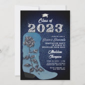 Denim Diamonds Cowgirl Boot Photo Graduparty Kaart (Voorkant)