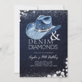 Denim Diamonds Cowgirl Pet Bling 30ste verjaardag Kaart (Voorkant)