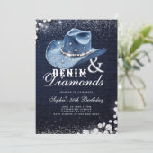 Denim Diamonds Cowgirl Pet Script 30ste Verjaardag Kaart (Staand voorkant)