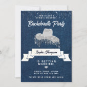 Denim Diamonds Cowgirl Pet Strass Bachelorette Kaart (Voorkant)