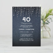 Denim Diamonds Drippings 40e verjaardag Kaart (Staand voorkant)