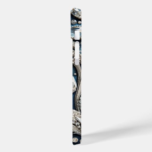Denim & Diamonds Edelsteen Bling Jean Case-Mate iPhone Case (Achterkant / Links)