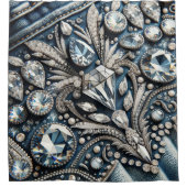 Denim & Diamonds Edelsteen Bling Jean Douchegordijn (Voorkant)