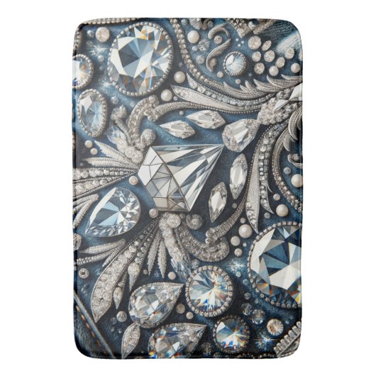 Denim & Diamonds edelsteen Bling spijkerbroek Badmat (Voorkant Verticaal)