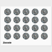 Denim & Diamonds Edelsteen Jean Verjaardagsfeest Ronde Sticker (Vel)