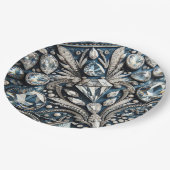 Denim & Diamonds Edelsteen Spijkerbroek Verjaardag Papieren Bordje (Gekanteld)