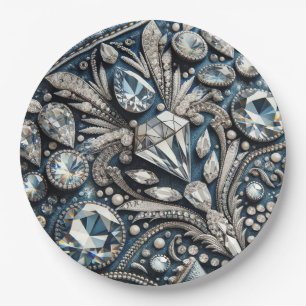 Denim & Diamonds Edelsteen Spijkerbroek Verjaardag Papieren Bordje