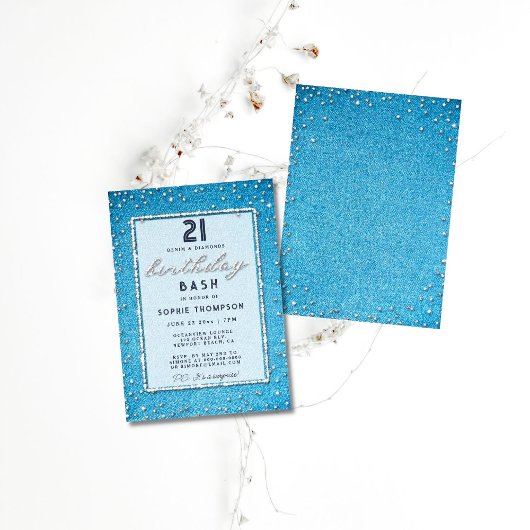  Denim Diamonds Elegant 21e verjaardag Kaart